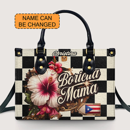 Boricua Mama - Personalized Leather Handbag - Customize Gift For Her BOR04