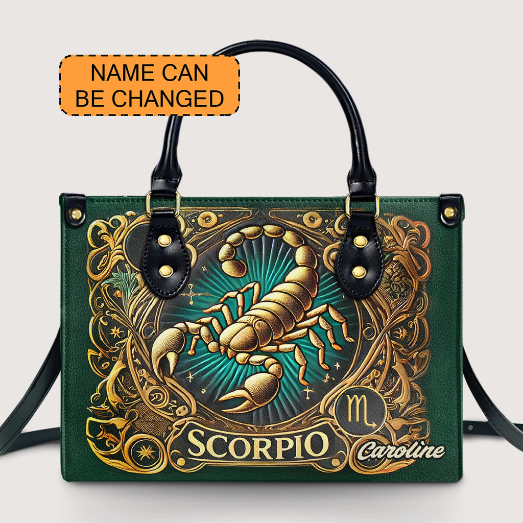 Scorpio Zodiac - Personalized Leather Handbag - Customize Gift For Her ZOD10