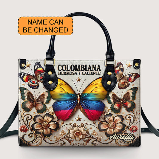 Colombiana hermosa y caliente - Personalized Leather Handbag - Customize Gift For Her COL05