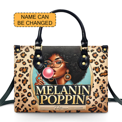 Melanin Popping - Personalized Leather Handbag - Customize Gift For Her BLQ14