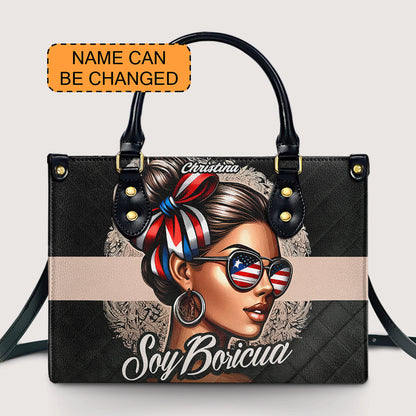 Soy Boricua - Personalized Leather Handbag - Customize Gift For Her BOR05