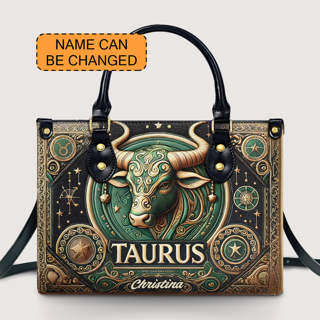 Taurus Zodiac - Personalized Leather Handbag - Customize Gift For Her ZOD11