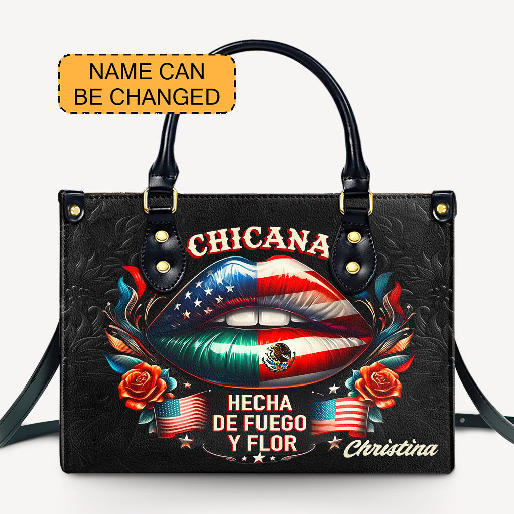 Chicana Lips- Personalized Leather Handbag WOM34 - OpulentPurse