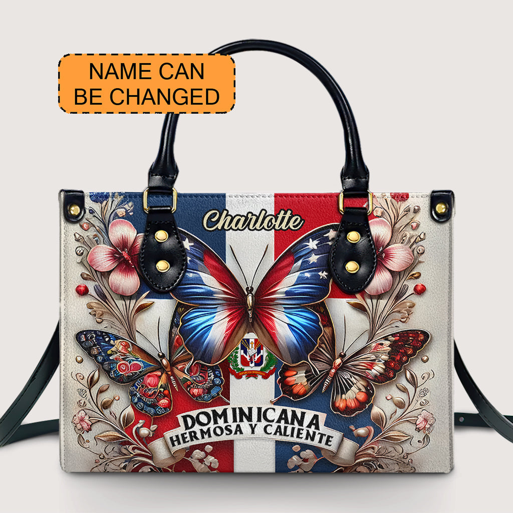 Dominicana hermosa y caliente - Personalized Leather Handbag - Customize Gift For Her DOM04