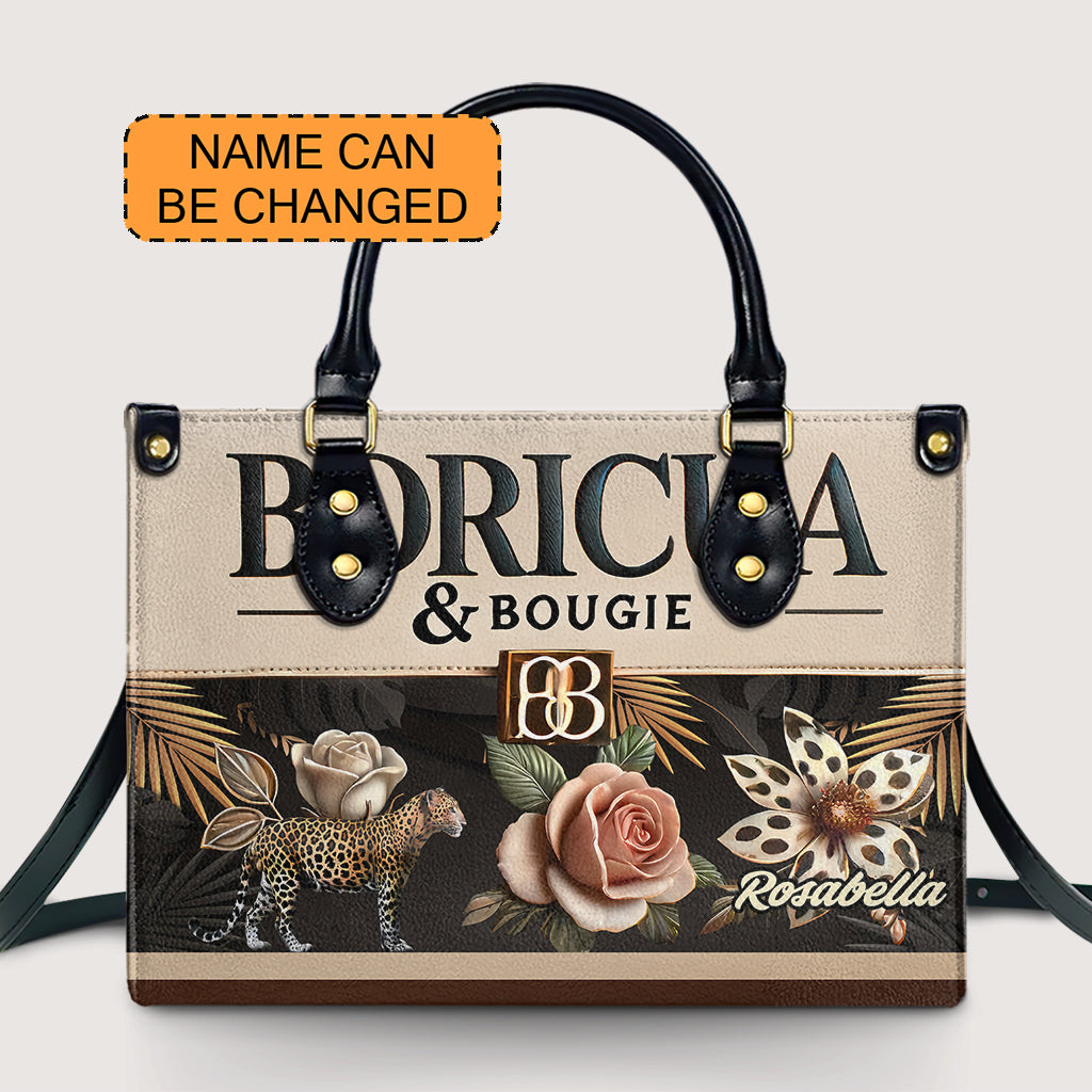 Boricua & Bougie - Personalized Leather Handbag - Customize Gift For Her BOR12