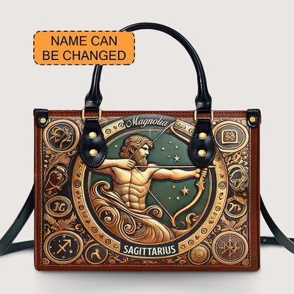 Sagittarius Zodiac - Personalized Leather Handbag - Customize Gift For Her ZOD09