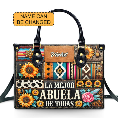 ABUELA - Personalized Leather Handbag - Customize Gift For Her ABU01