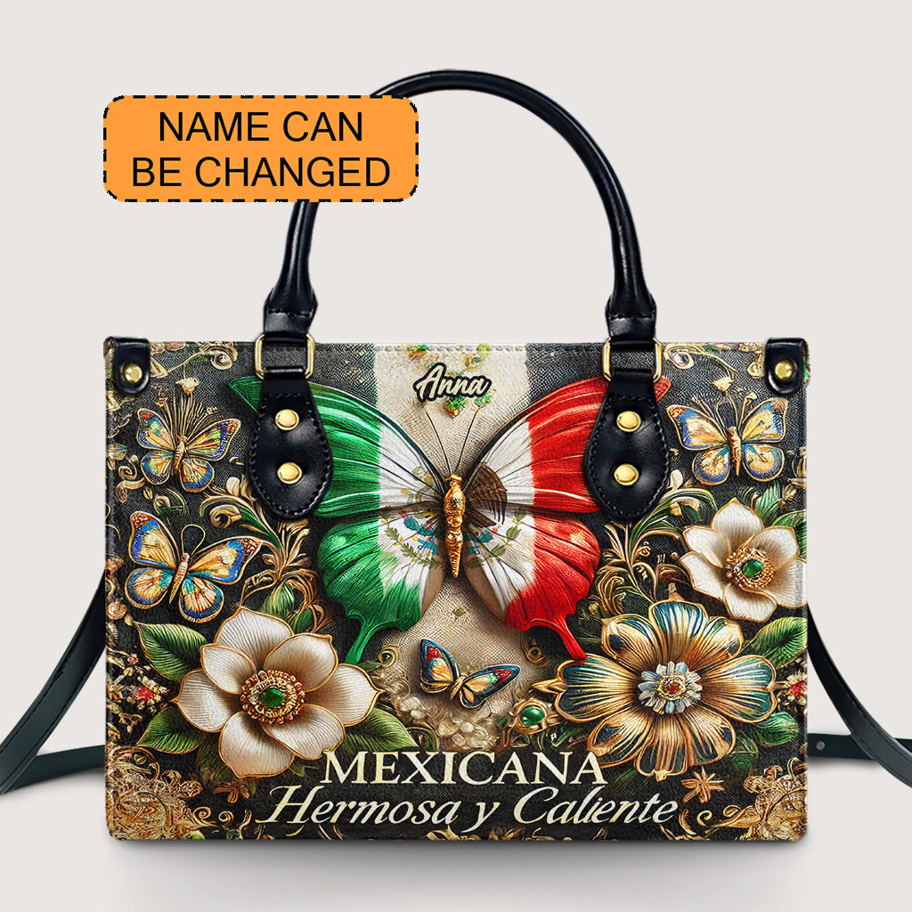 Mexicana hermosa y caliente - Personalized Leather Handbag - Customize Gift For Her MEX05