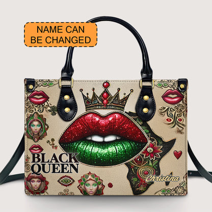 Black Queen - Personalized Leather Handbag - Customize Gift For Her BLQ06