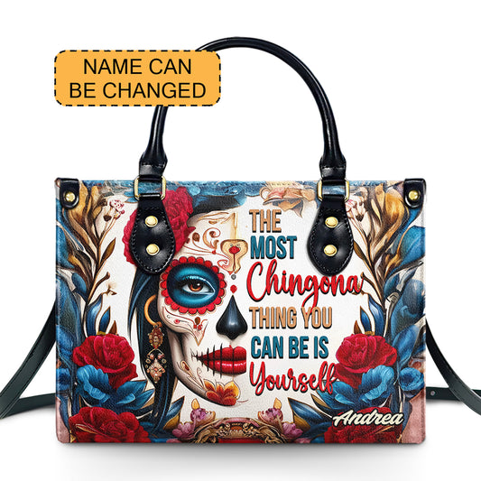 Chingona - Personalized Leather Handbag - Customize Gift For Her LAT06