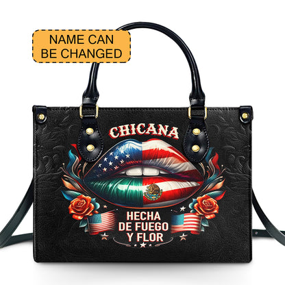 Chicana Lips- Personalized Leather Handbag MEX02