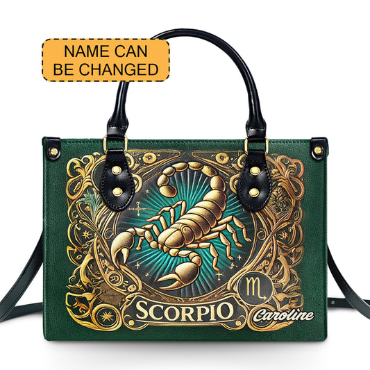 Scorpio Zodiac - Personalized Leather Handbag - Customize Gift For Her ZOD10