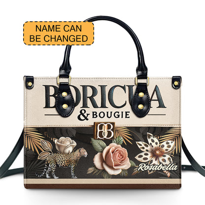 Boricua & Bougie - Personalized Leather Handbag - Customize Gift For Her BOR12