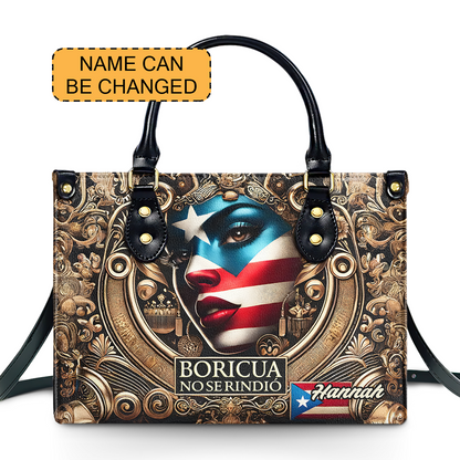 Boricua no se Rindió - Personalized Leather Handbag - Customize Gift For Her BOR10