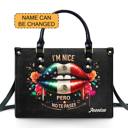 Mexican Lips- Personalized Leather Handbag MEX01