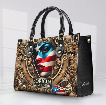 Boricua no se Rindió - Personalized Leather Handbag - Customize Gift For Her BOR10