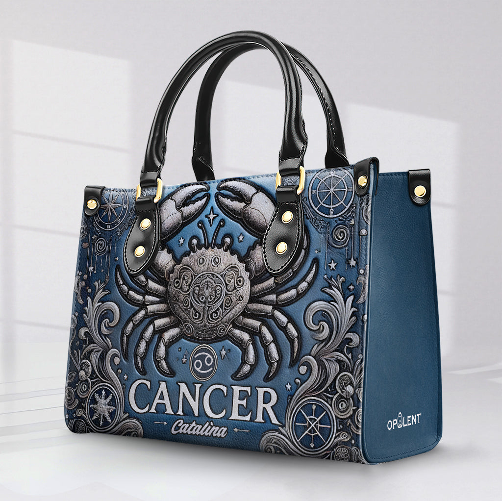 Cancer Zodiac - Personalized Leather Handbag - Customize Gift For Her ZOD03