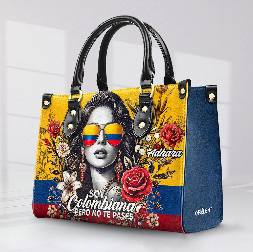 Soy Colombiana pero no te pases - Personalized Leather Handbag - Customize Gift For Her COL06