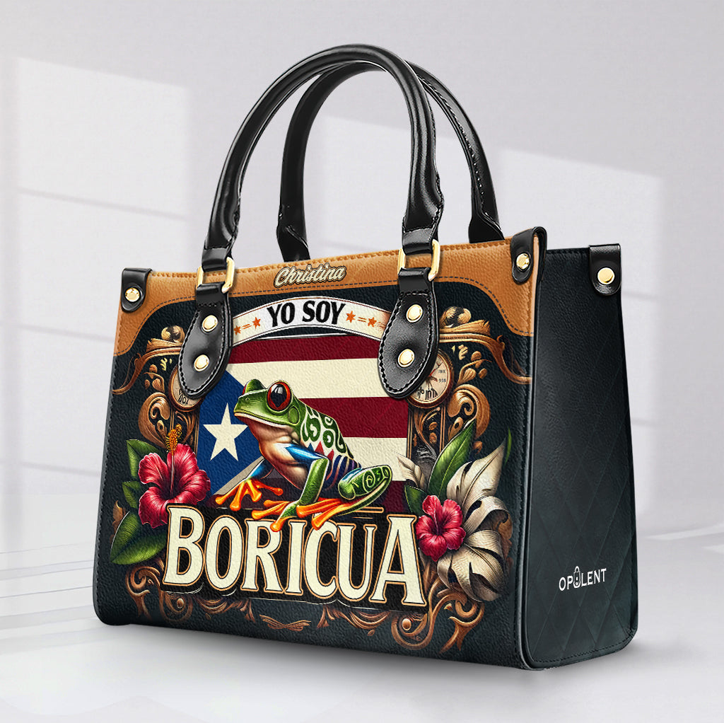 Yo soy Boricua - Personalized Leather Handbag BOR06