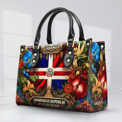 Dominican Republic It's in my blood - Personalized Leather Handbag - Customize Gift For Her DOM07