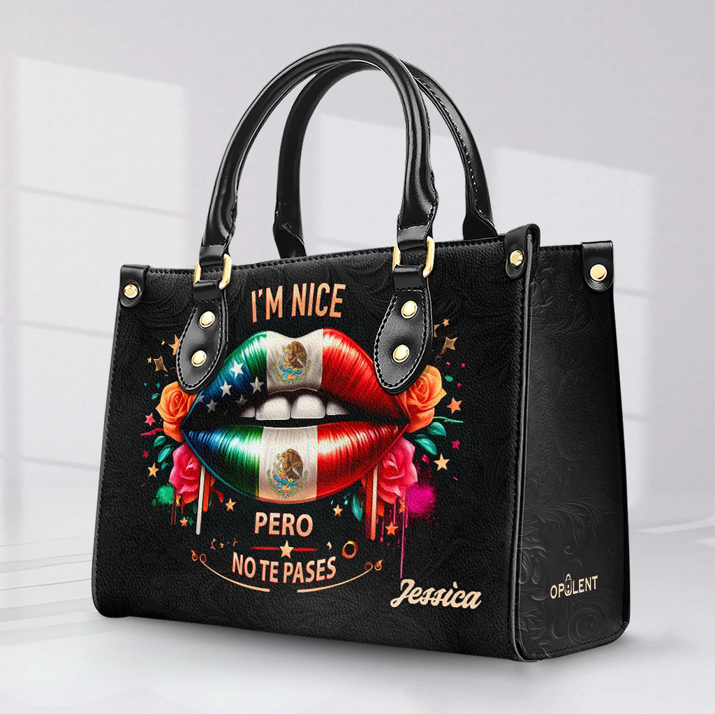 Mexican Lips- Personalized Leather Handbag MEX01