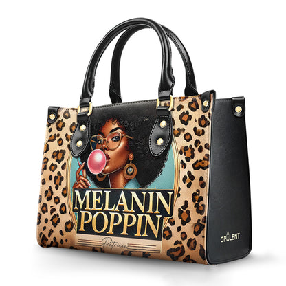 Melanin Popping - Personalized Leather Handbag - Customize Gift For Her BLQ14