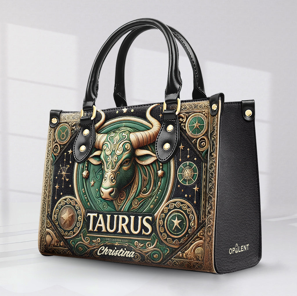 Taurus Zodiac - Personalized Leather Handbag - Customize Gift For Her ZOD11