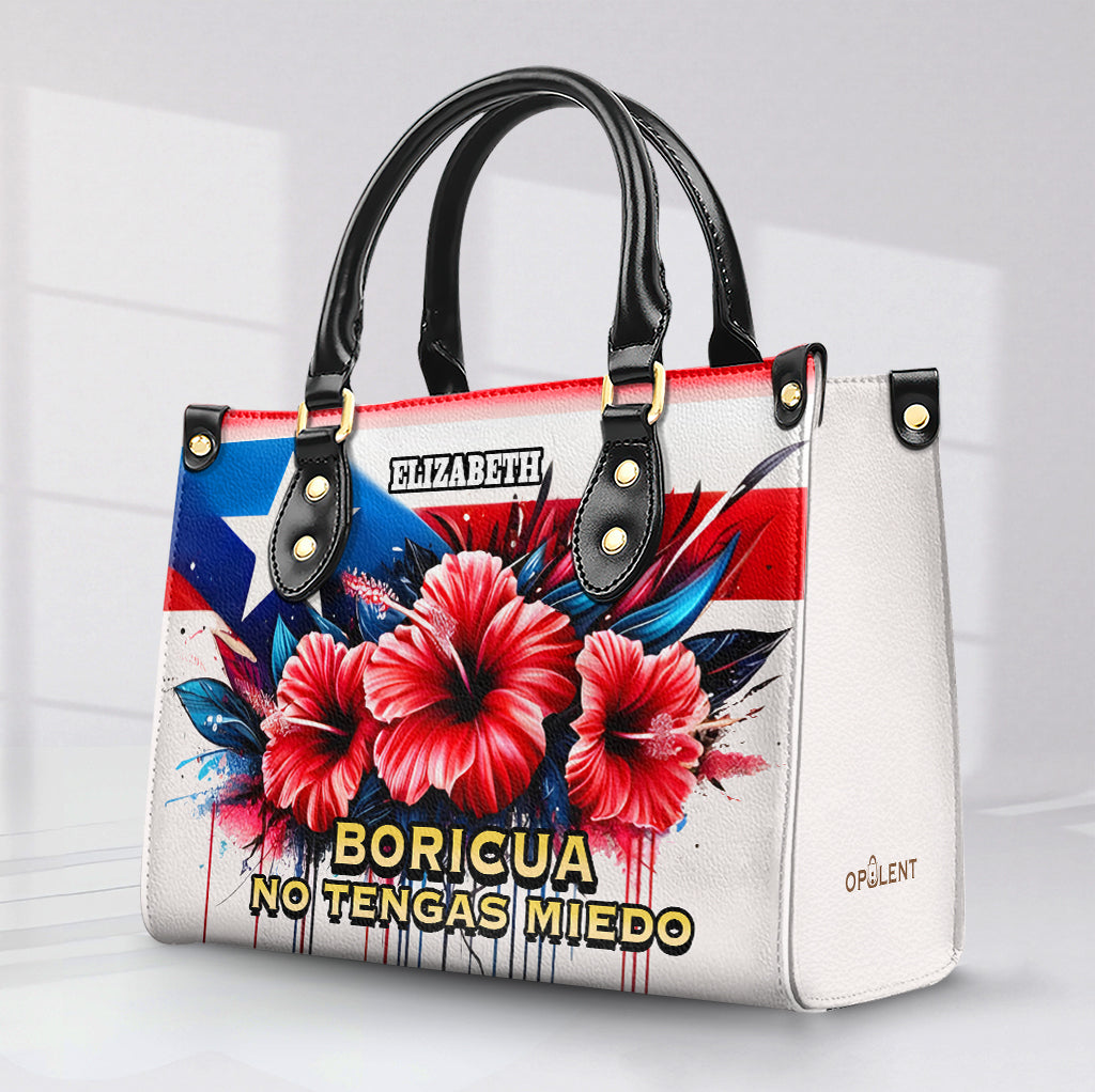 Boricua No Tengas Miedo - Personalized Leather Handbag - Customize Gift For Her BOR03