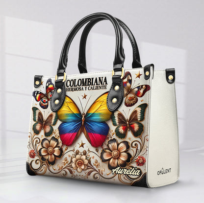 Colombiana hermosa y caliente - Personalized Leather Handbag - Customize Gift For Her COL05