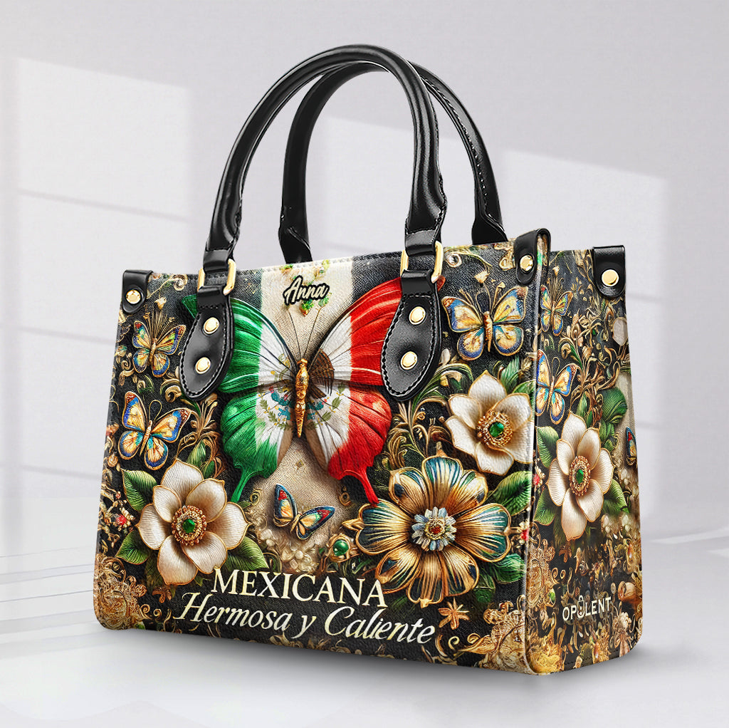 Mexicana hermosa y caliente - Personalized Leather Handbag - Customize Gift For Her MEX05