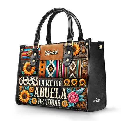 ABUELA - Personalized Leather Handbag - Customize Gift For Her ABU01