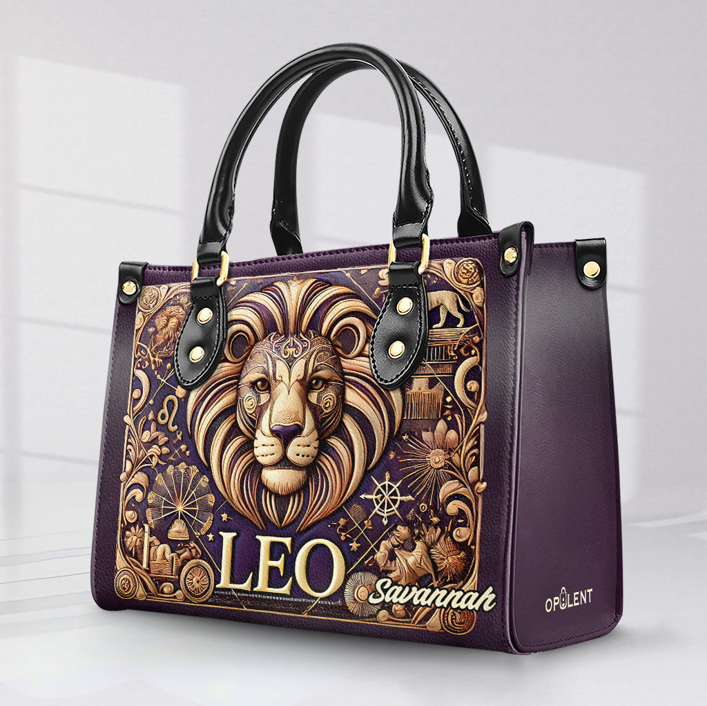 Leo Zodiac - Personalized Leather Handbag - Customize Gift For Her ZOD06