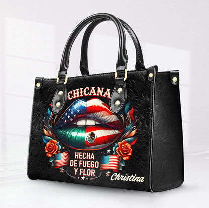 Chicana Lips- Personalized Leather Handbag WOM34 - OpulentPurse