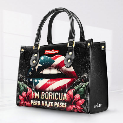 I'm Boricua - Personalized Leather Handbag PUE01 - OpulentPurse