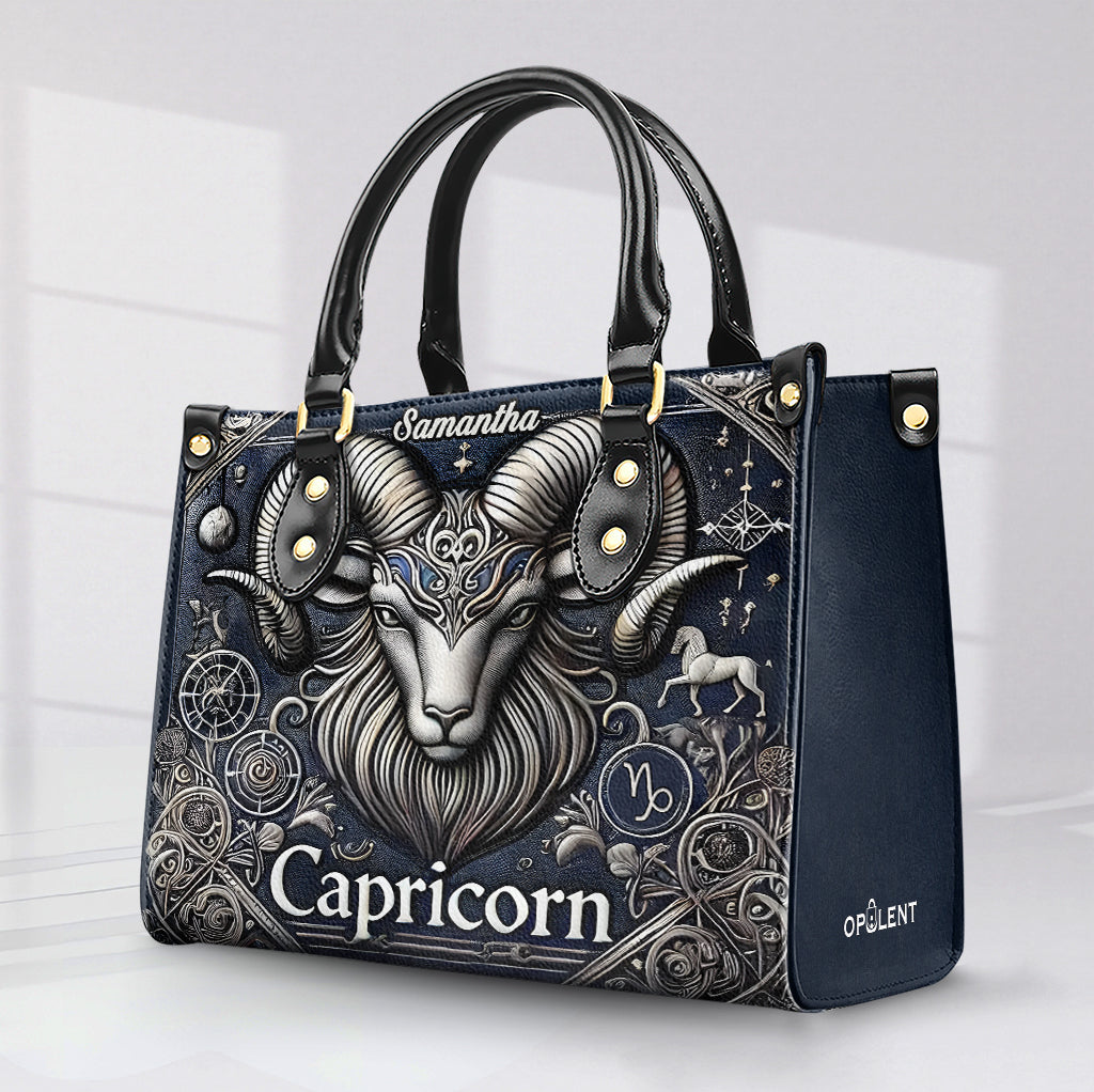 Capricorn Zodiac - Personalized Leather Handbag - Customize Gift For Her ZOD04