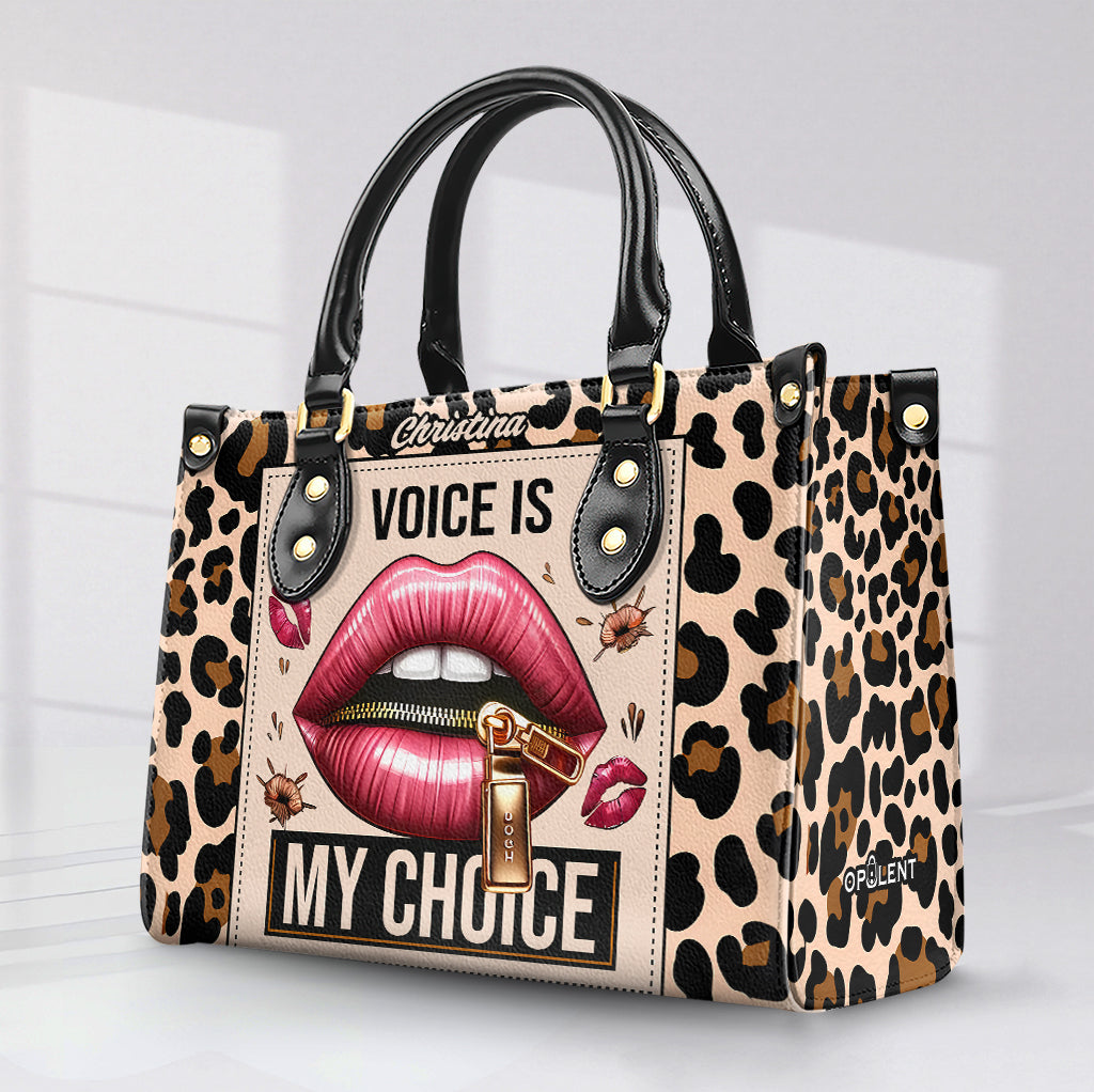 Voice is my choice - Personalized Leather Handbag - Customize Gift For Her LEO03