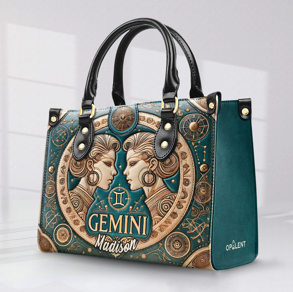 Gemini Zodiac - Personalized Leather Handbag - Customize Gift For Her ZOD05