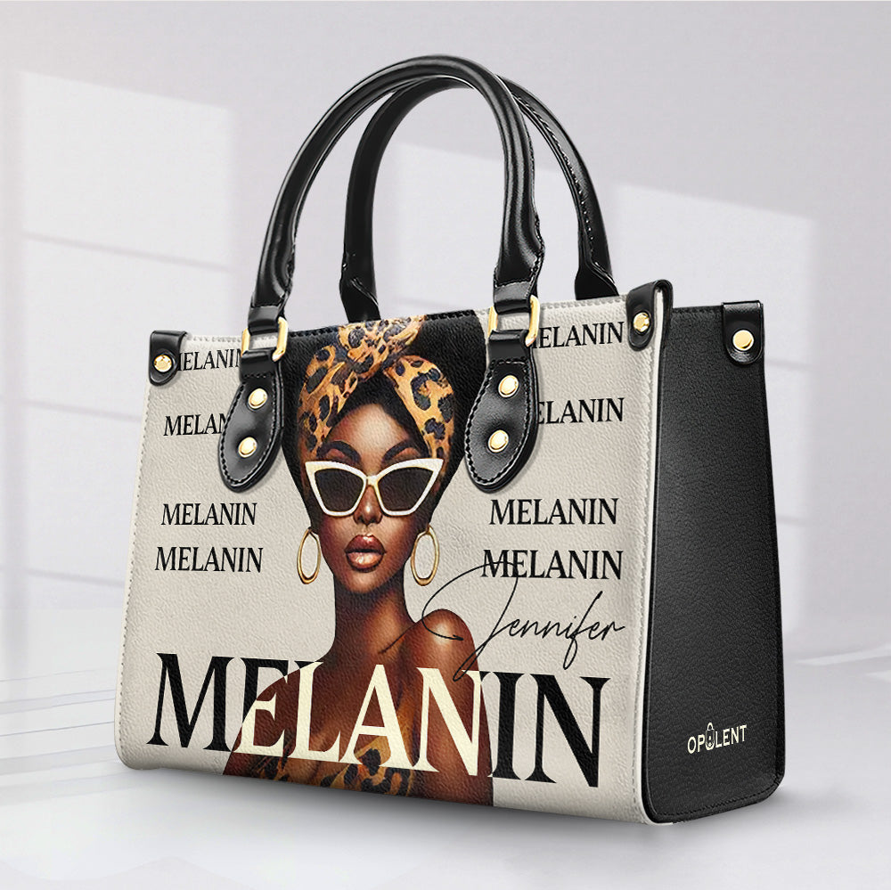 MELANIN - Personalized Leather Handbag - Customize Gift For Her BLQ13