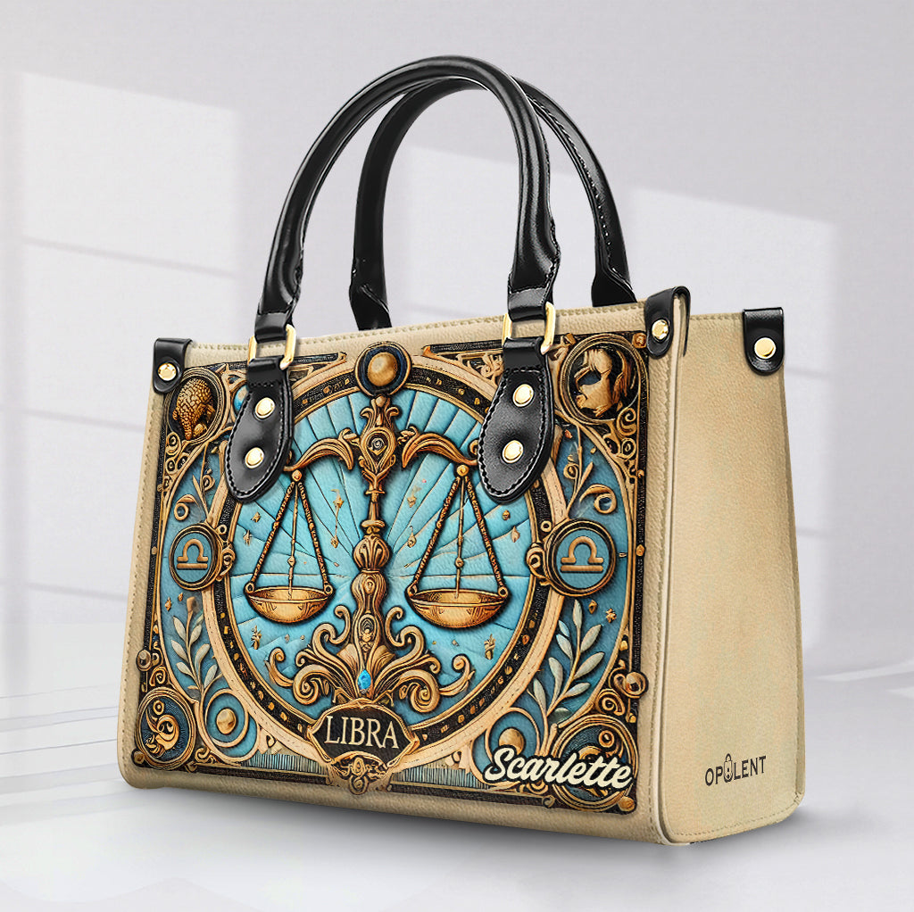 Libra Zodiac - Personalized Leather Handbag - Customize Gift For Her ZOD07