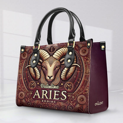 Aries Zodiac - Personalized Leather Handbag - Customize Gift For Her ZOD02