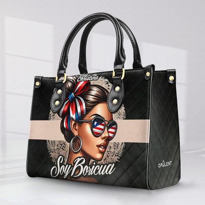 Soy Boricua - Personalized Leather Handbag - Customize Gift For Her BOR05