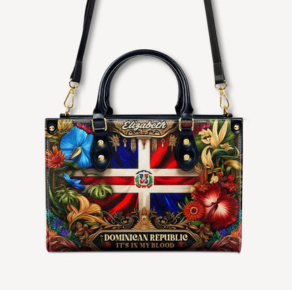 Dominican Republic It's in my blood - Personalized Leather Handbag - Customize Gift For Her DOM07