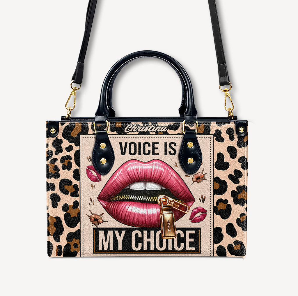 Voice is my choice - Personalized Leather Handbag - Customize Gift For Her LEO03