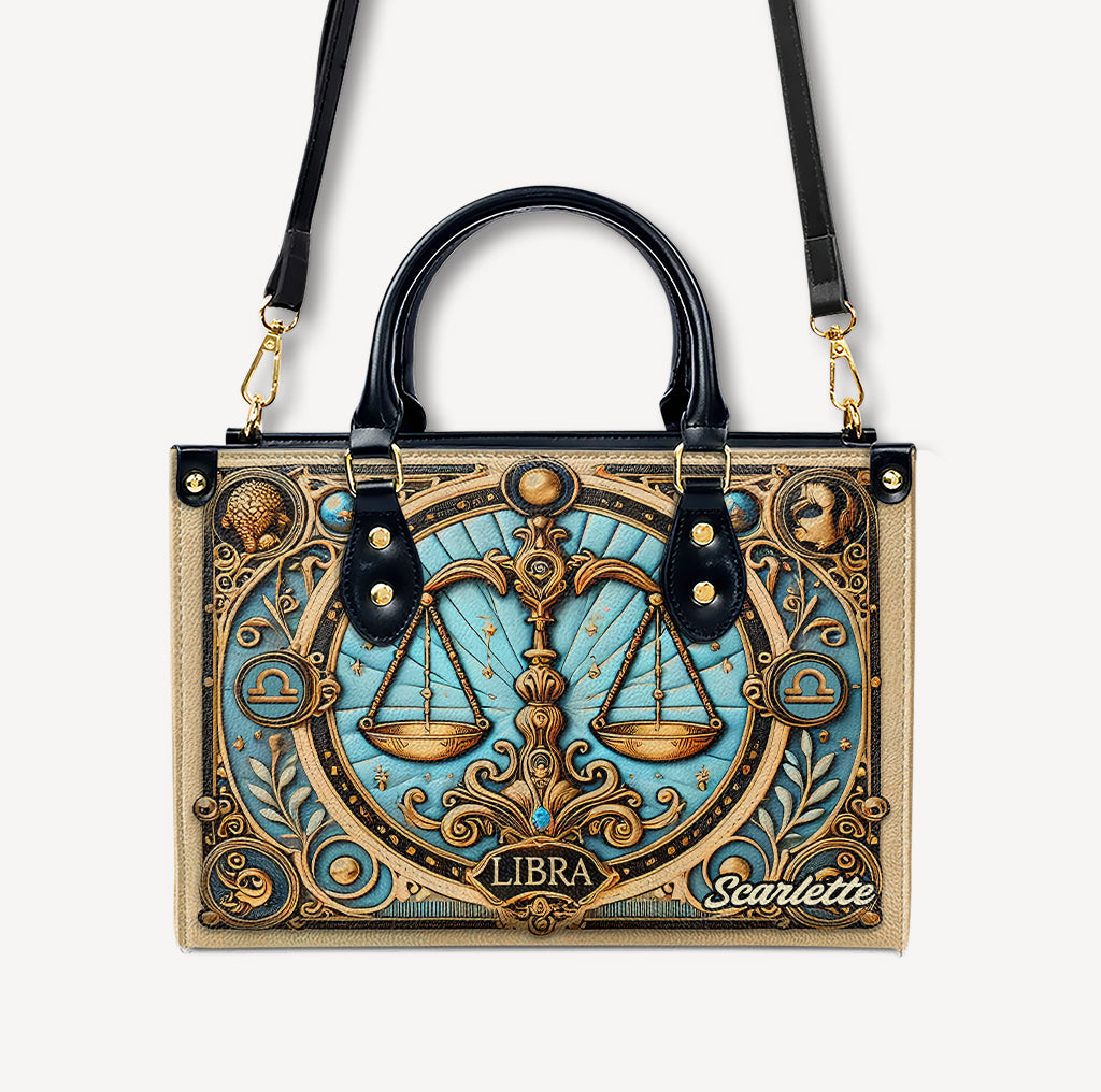 Libra Zodiac - Personalized Leather Handbag - Customize Gift For Her ZOD07