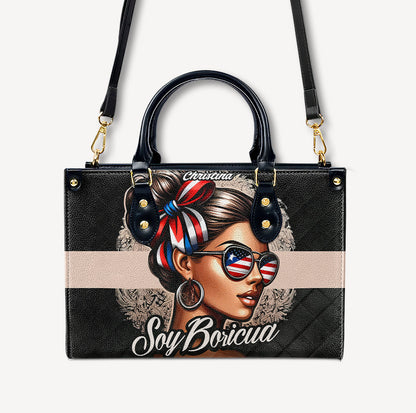 Soy Boricua - Personalized Leather Handbag - Customize Gift For Her BOR05