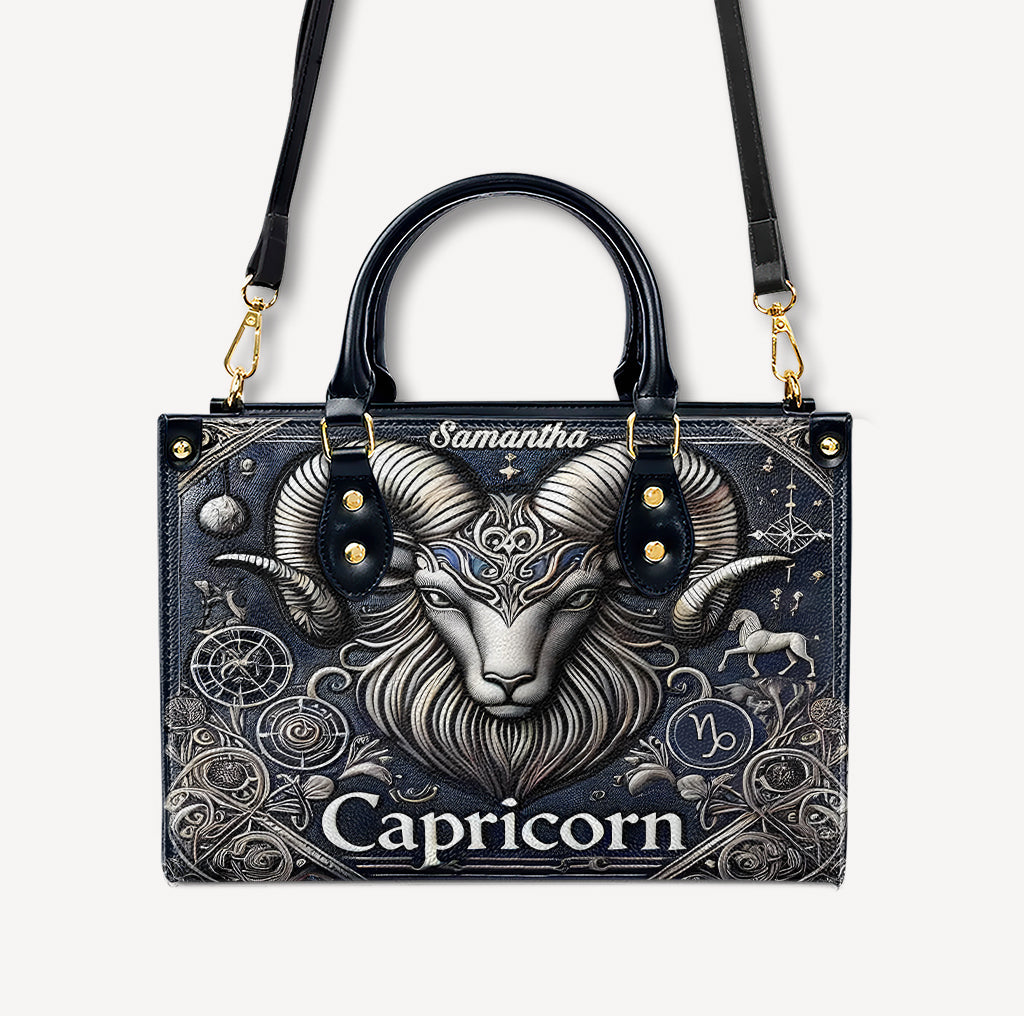 Capricorn Zodiac - Personalized Leather Handbag - Customize Gift For Her ZOD04