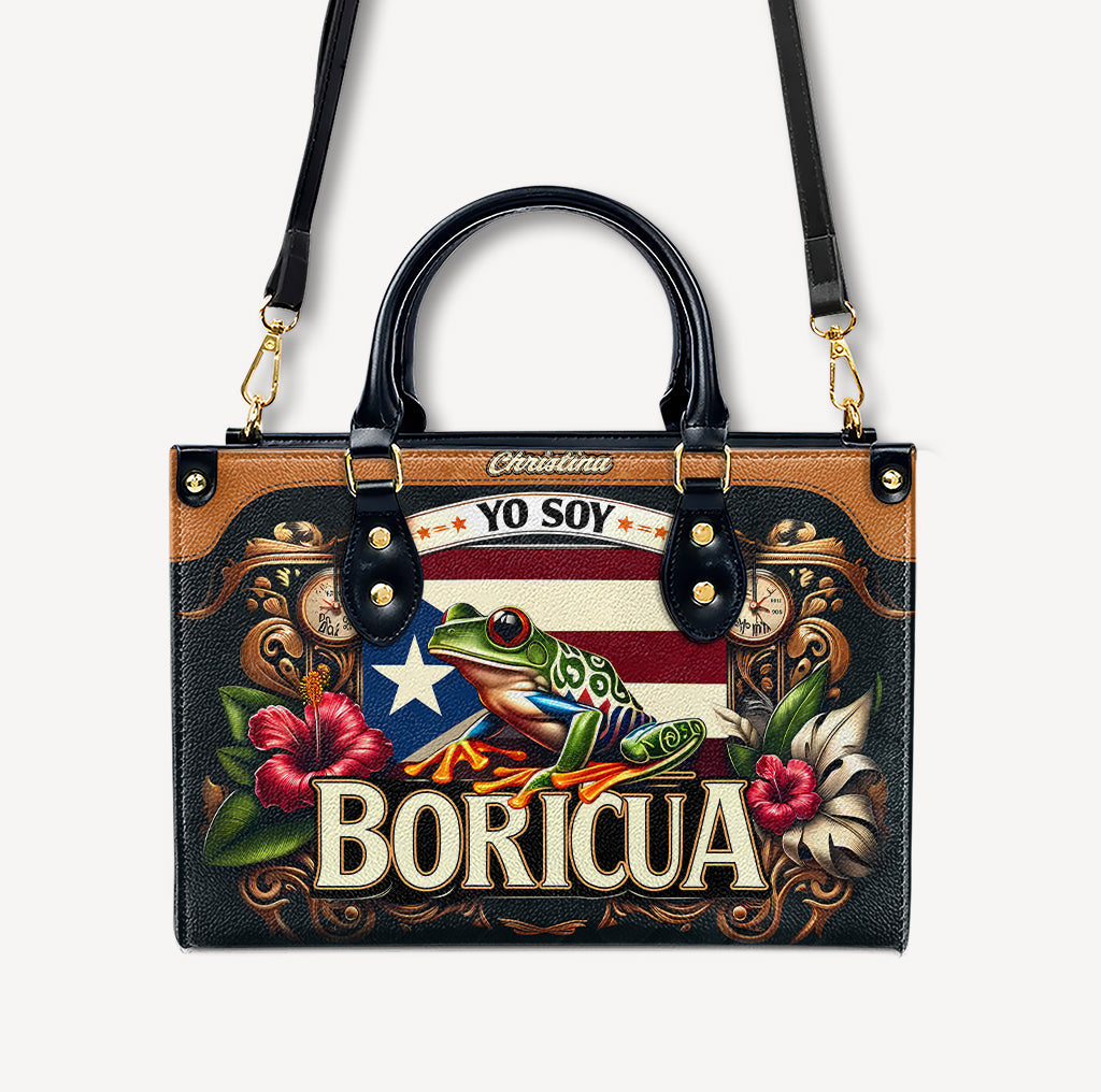 Yo soy Boricua - Personalized Leather Handbag BOR06