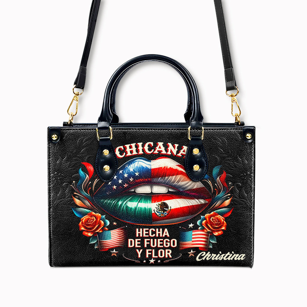 Chicana Lips- Personalized Leather Handbag WOM34 - OpulentPurse