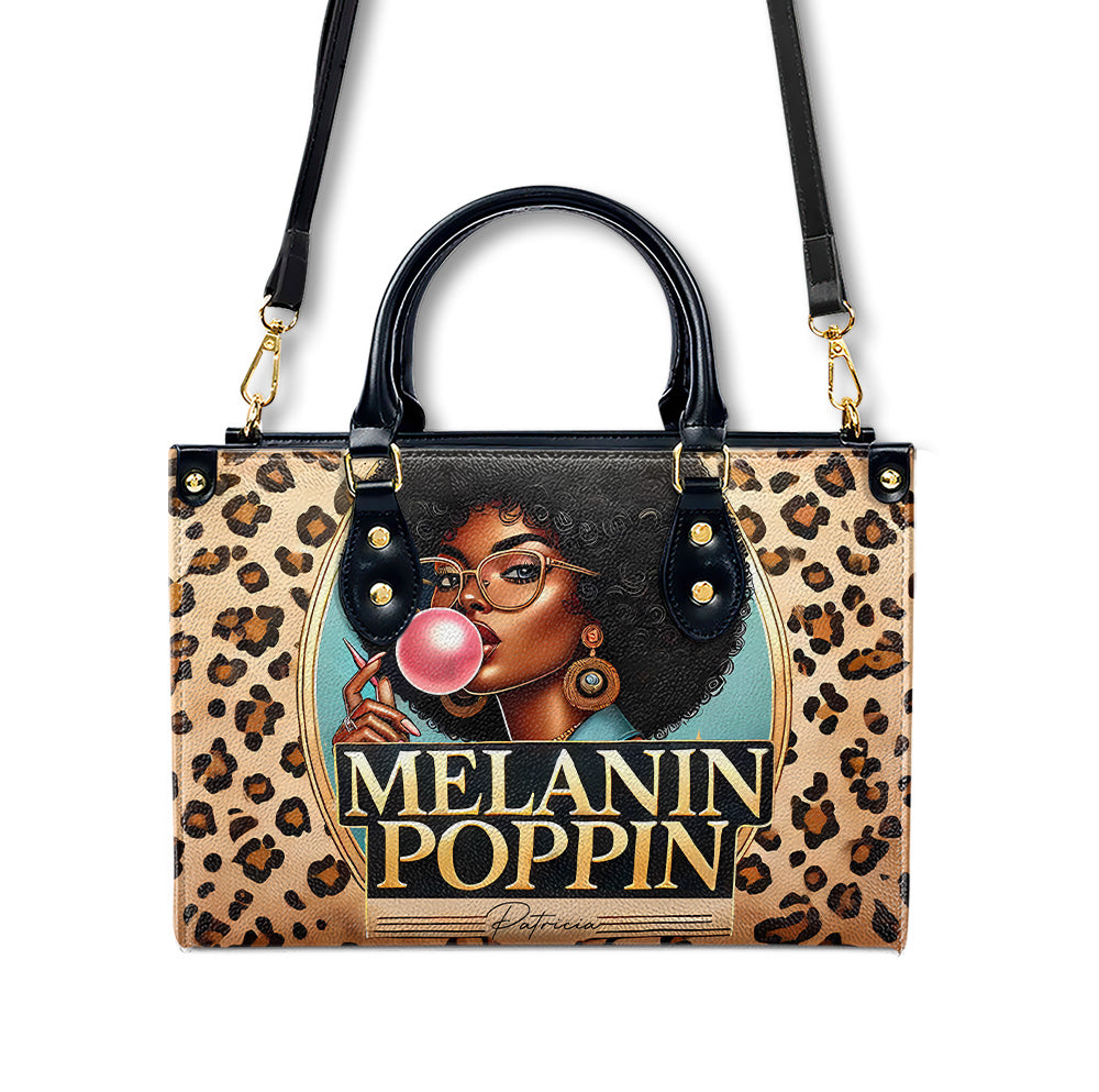 Melanin Popping - Personalized Leather Handbag - Customize Gift For Her BLQ14