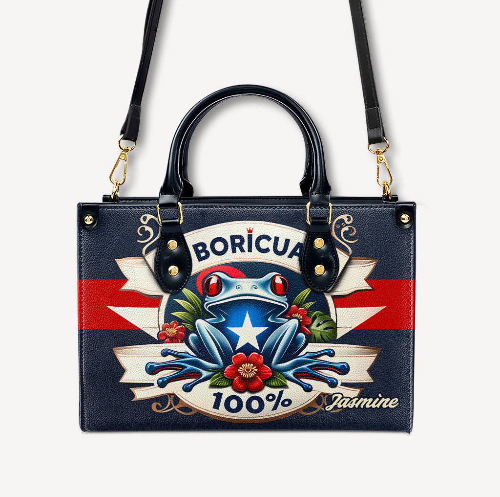 Boricua 100% - Personalized Leather Handbag - Customize Gift For Her BOR09